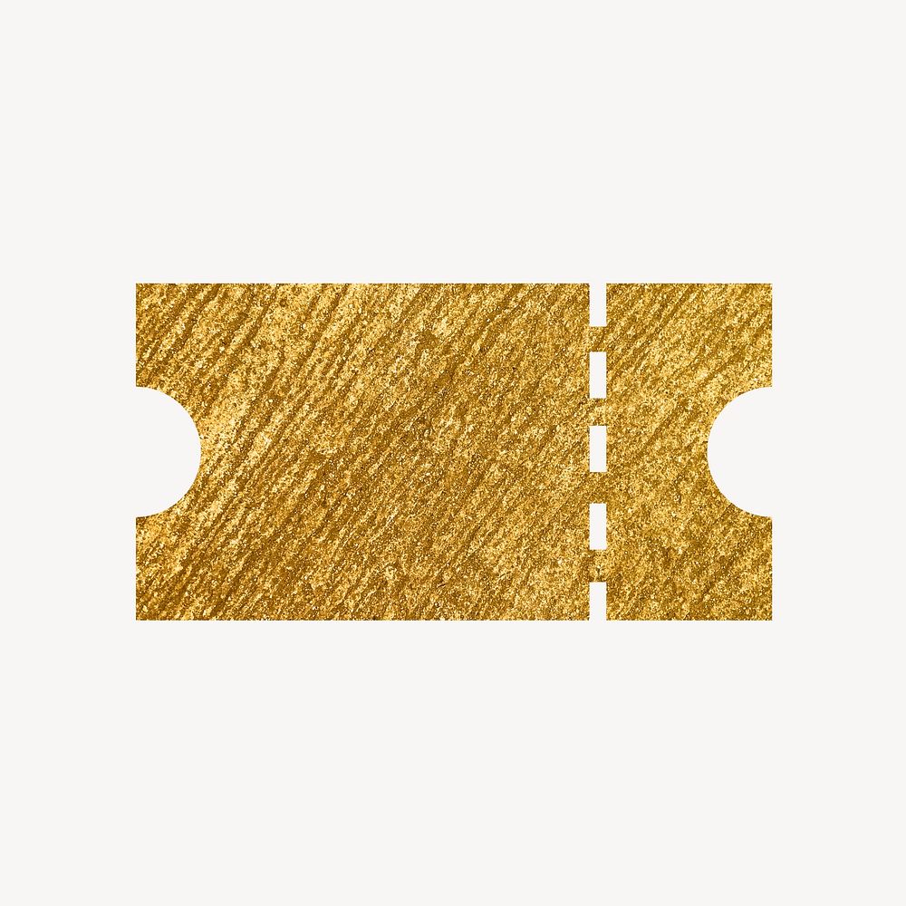 Voucher, ticket gold icon, glittery design