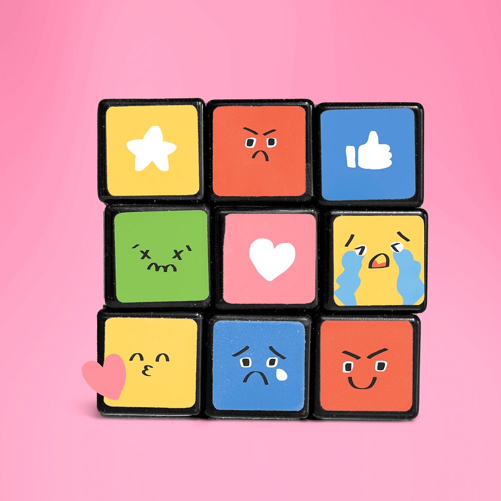 Cute emojis, Puzzle cube design