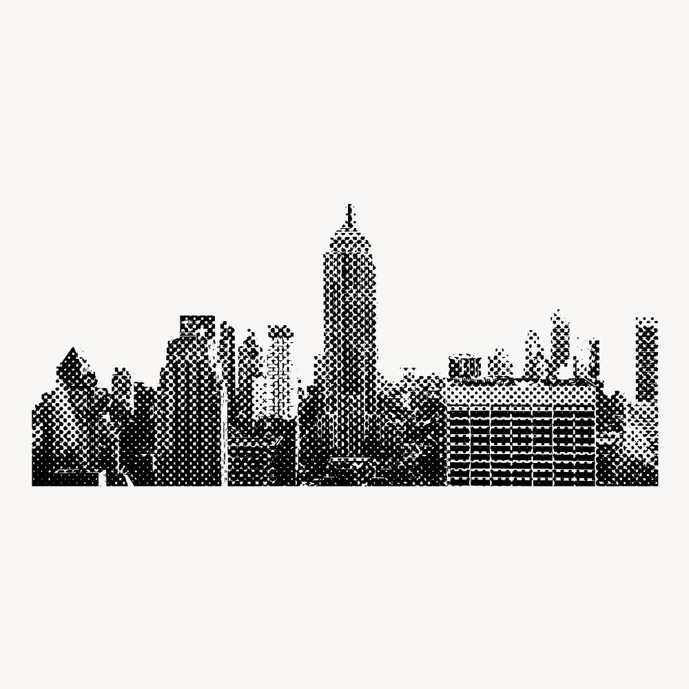 New York collage element, black & white textured design vector