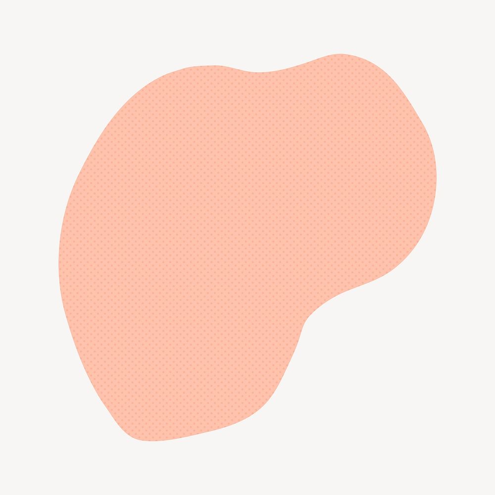 Blob shape collage element, peach textured design psd