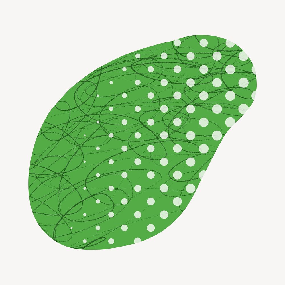 Blob shape collage element, green abstract design