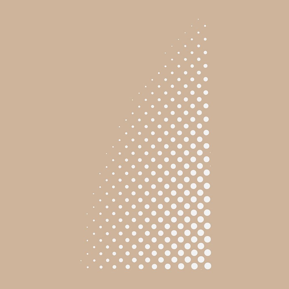 Halftone collage element, dots pattern, brown design vector