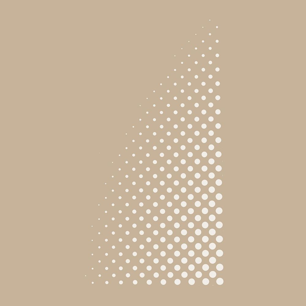 Halftone collage element, dots pattern, brown design