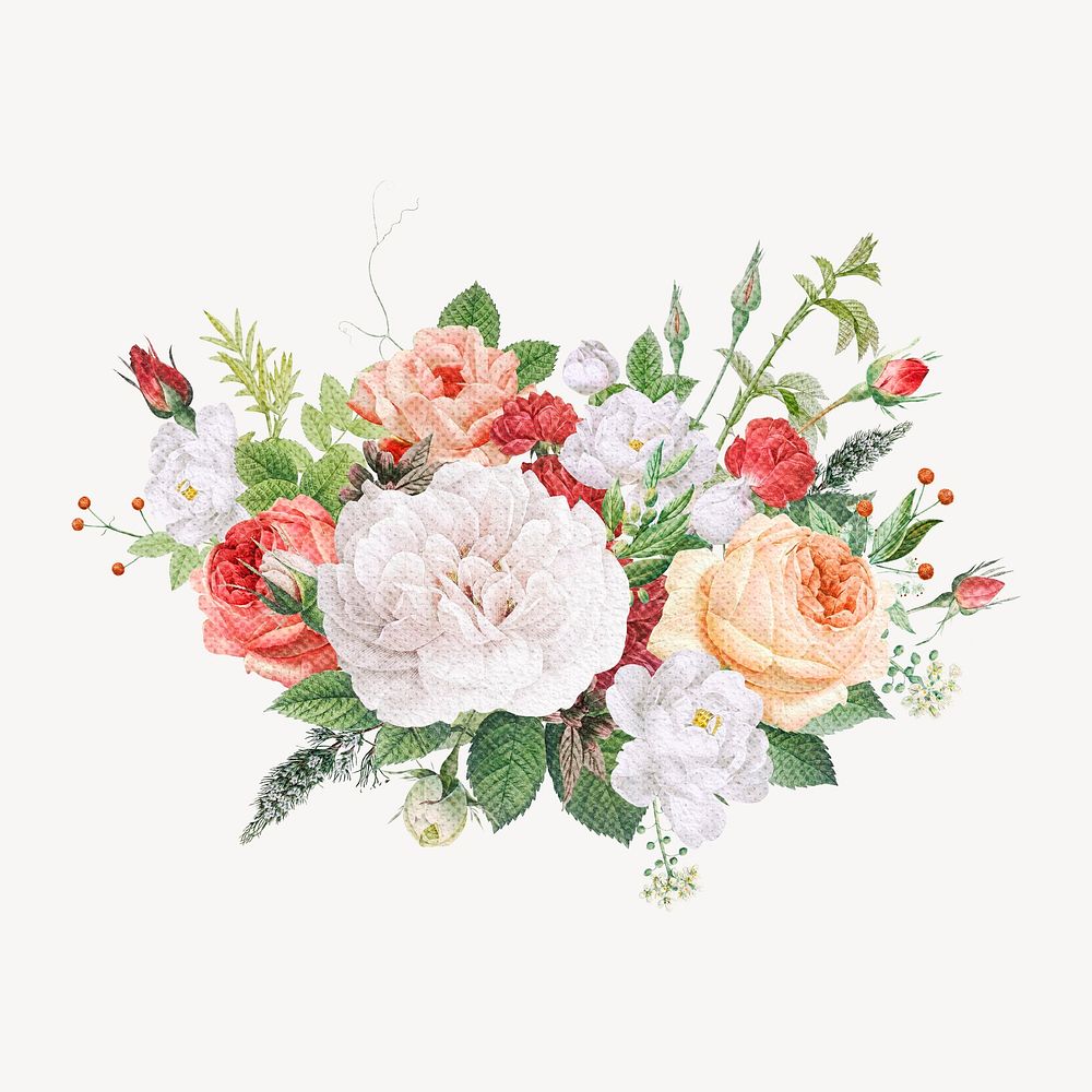 Aesthetic flower collage element, vintage Premium Photo rawpixel