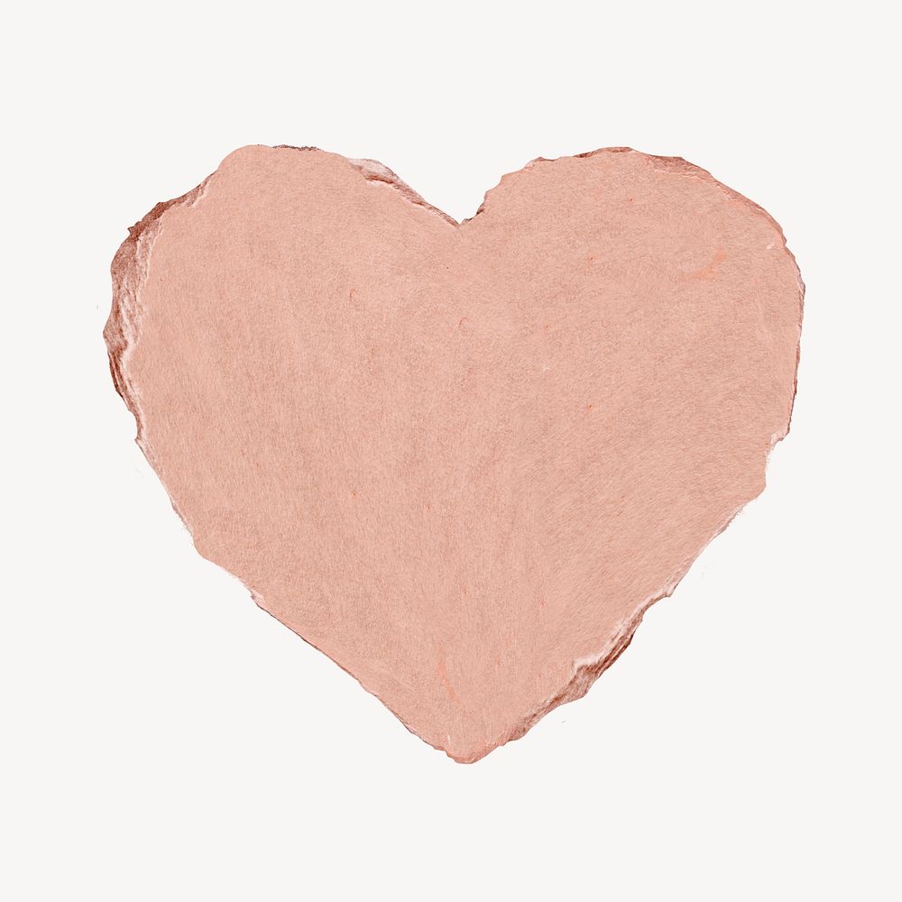 Heart collage element, pink paper texture design