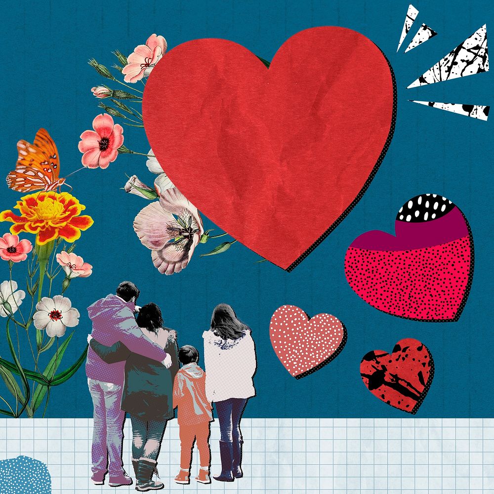 Family love background, remix media design