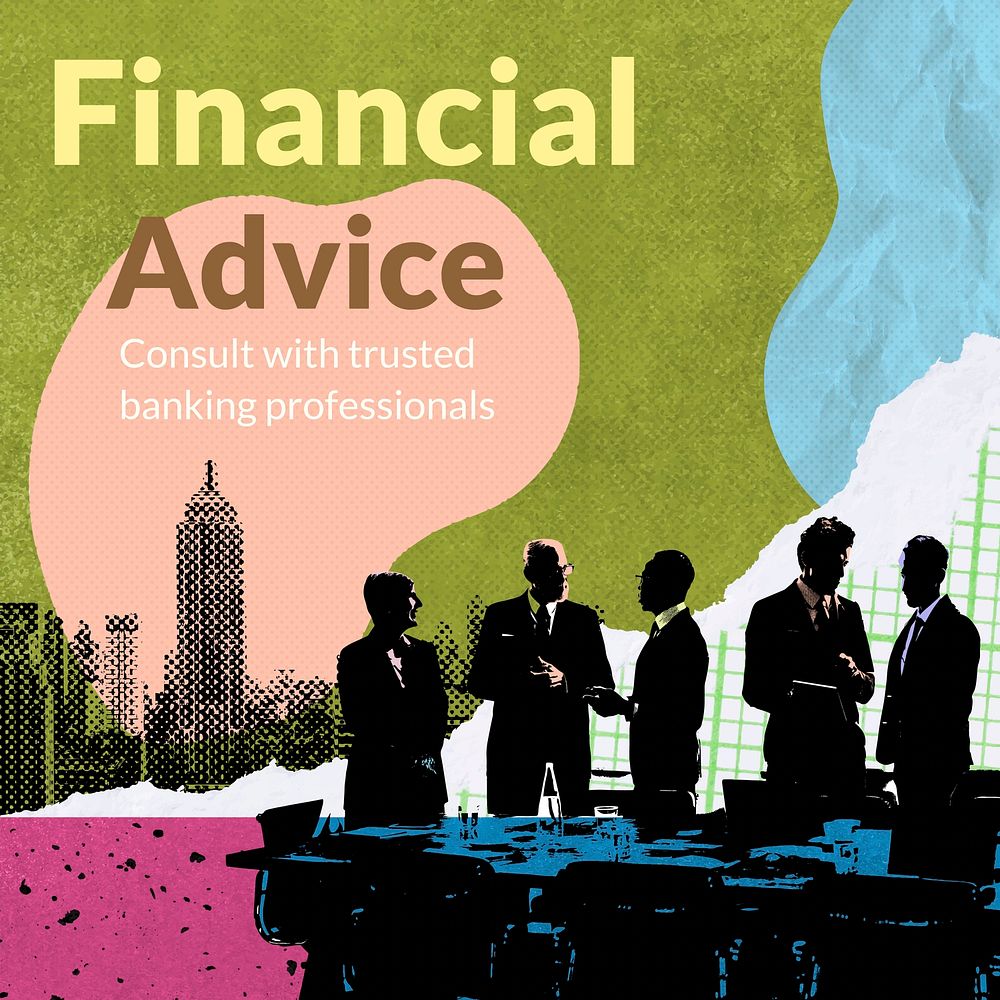 Financial advice Instagram post template, remix media design vector