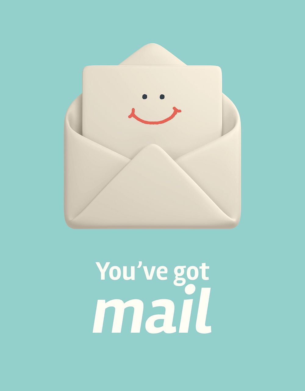 You've got mail flyer template, cute notification psd