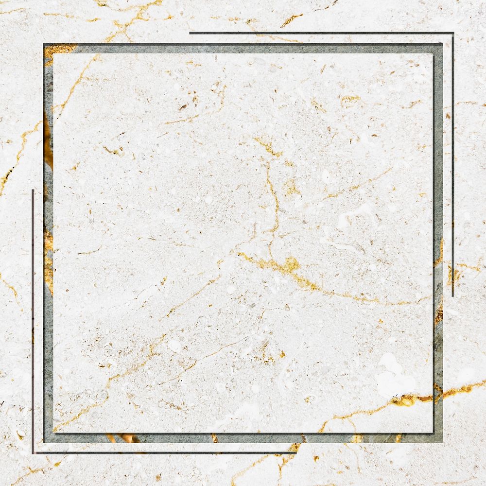 Square frame on white marble textured background