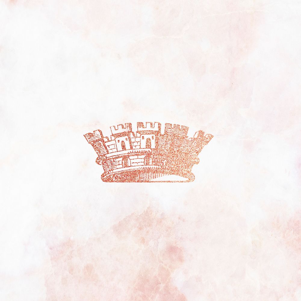 Vintage pink princess crown illustration