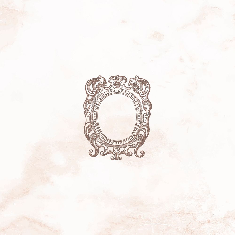 Baroque style frame on a blue textured background vector
