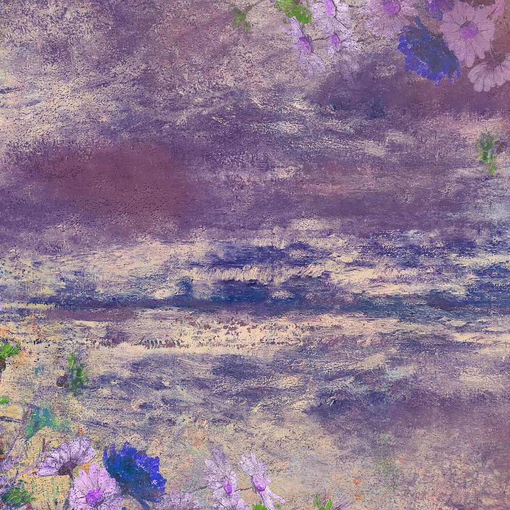 Purple floral wall textured background