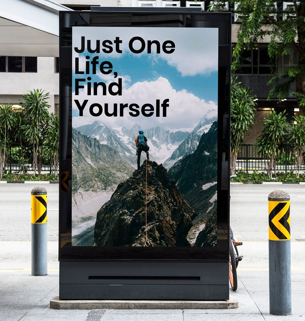 Motivational outdoor signboard, public advertising