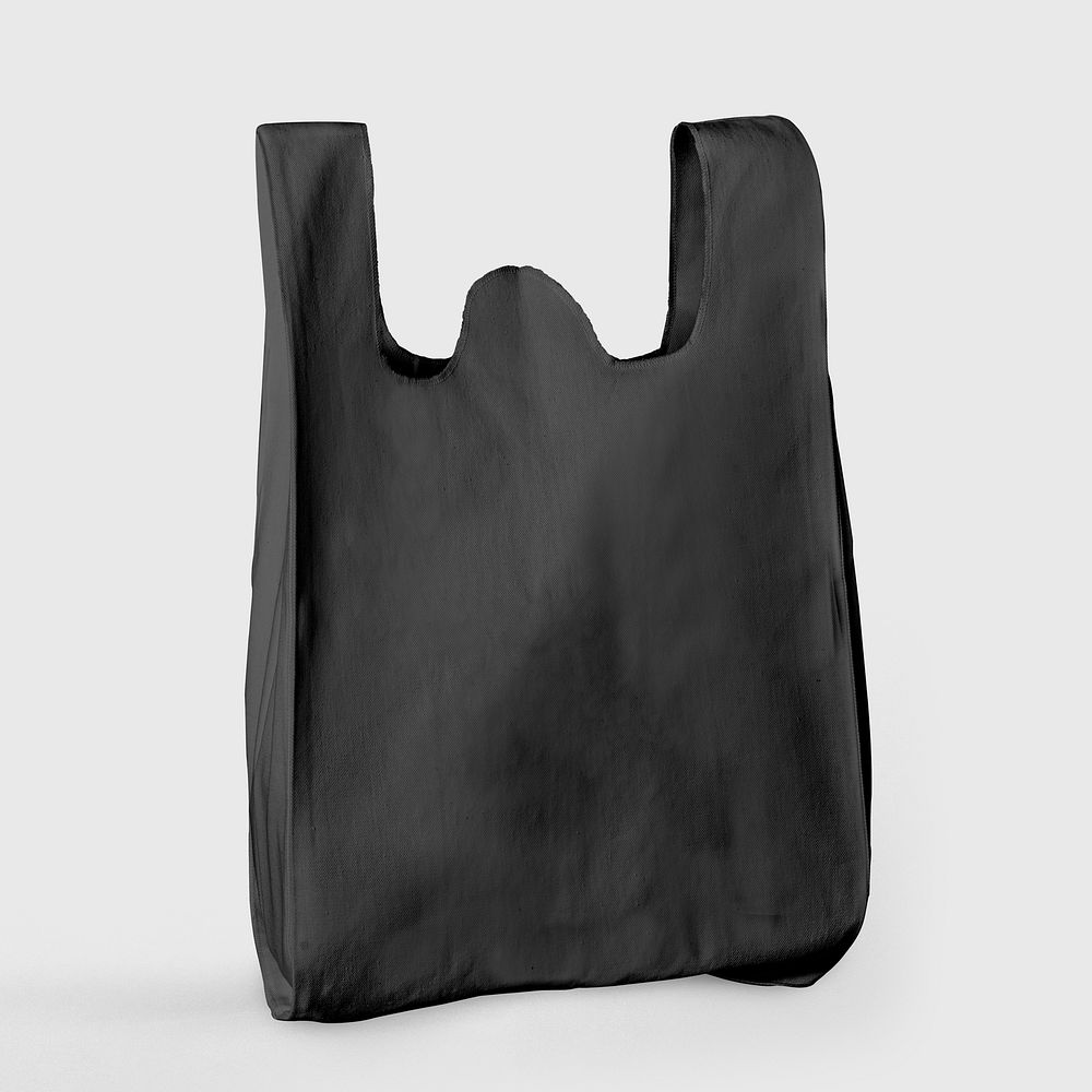 Black reusable grocery bag mockup 