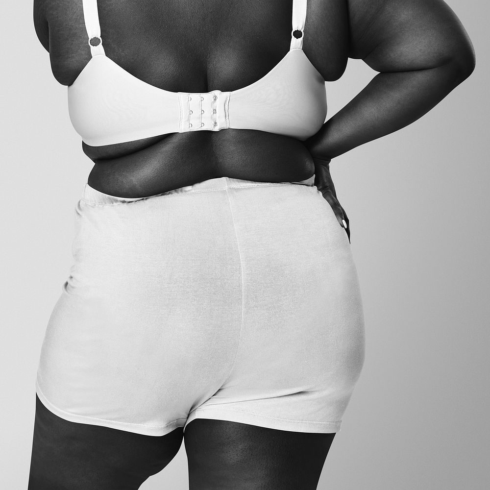 Black and white plus size fashion lingerie apparel mockup