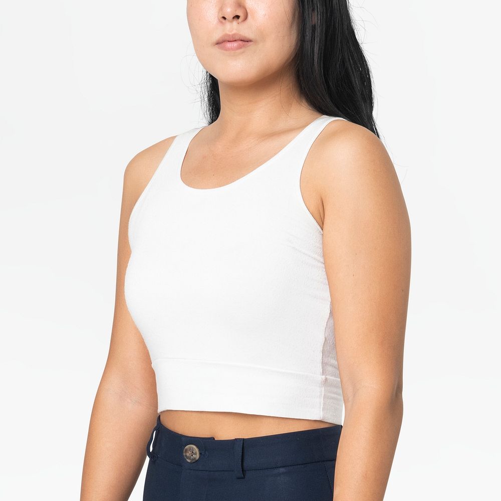 White tank top and shorts women&rsquo;s summer apparel