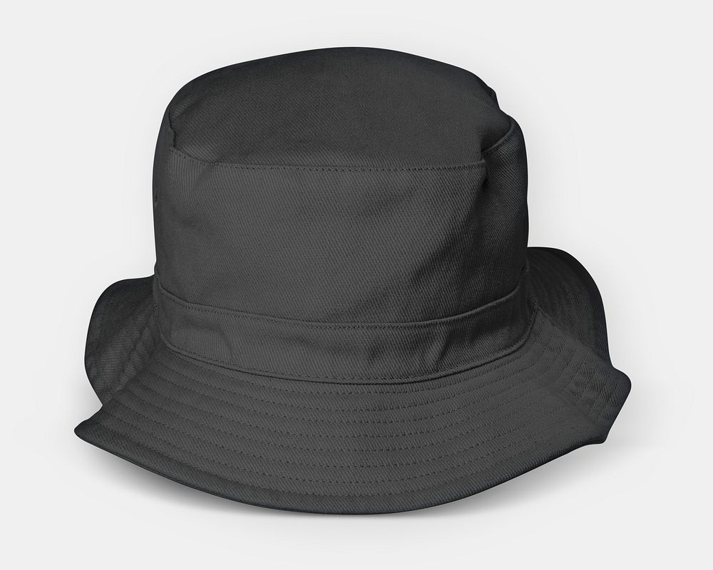 Black bucket hat mockup psd streetwear accessories