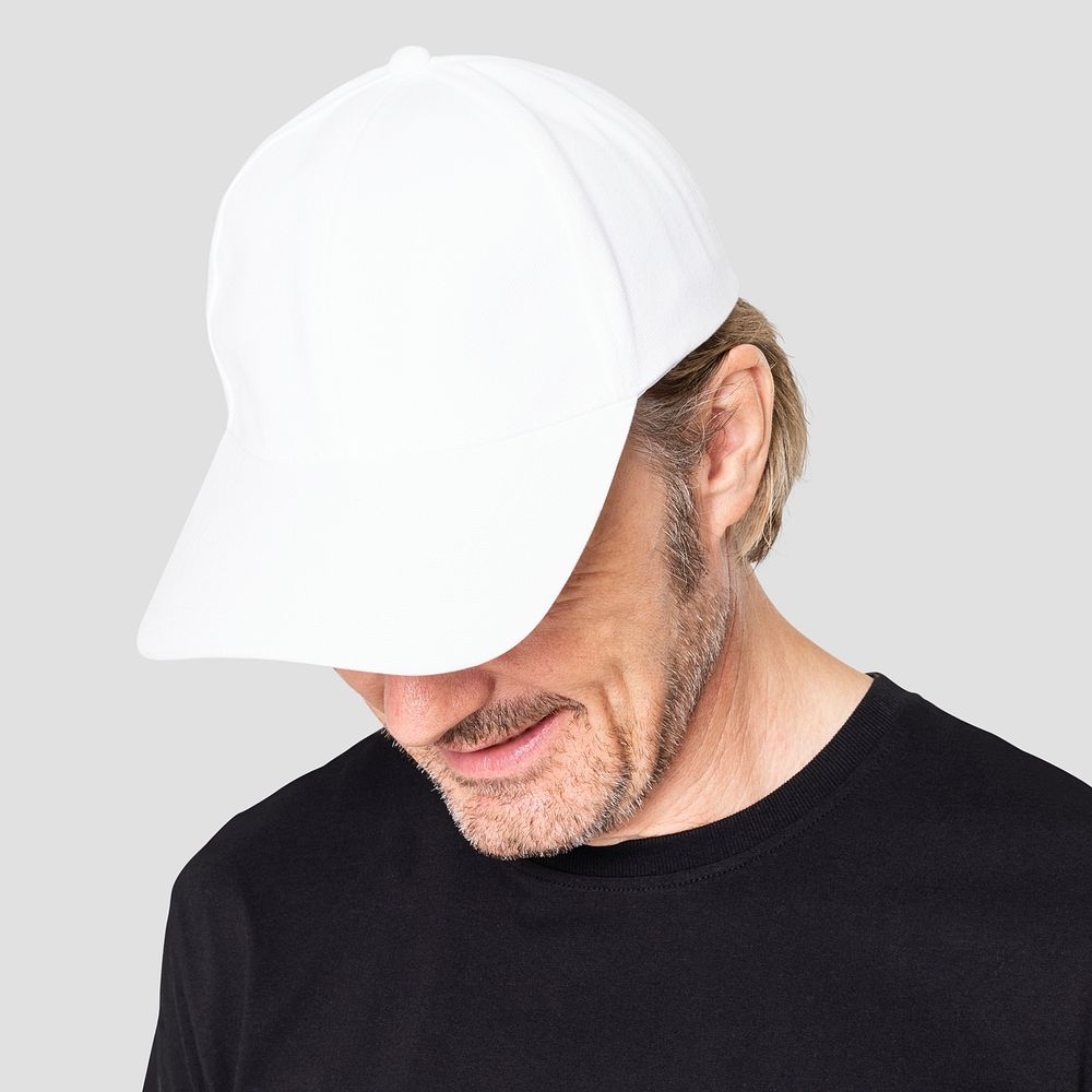 Man in white cap for senior apparel shoot