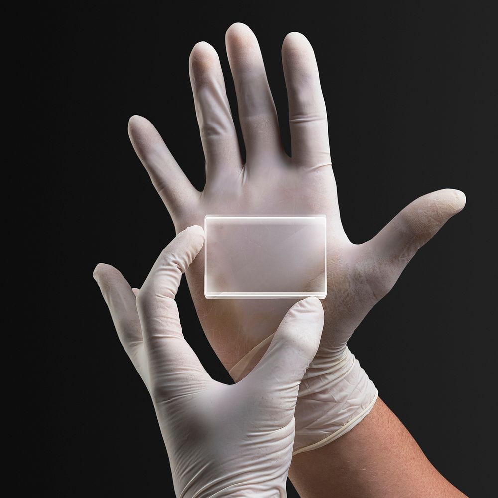 Petri dish psd mockup on medical worker&rsquo;s hands