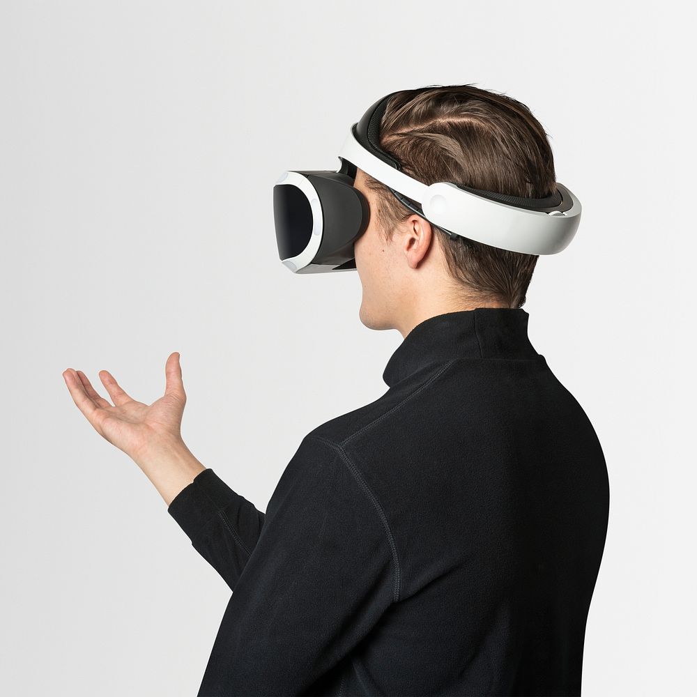 VR headset psd mockup smart technology