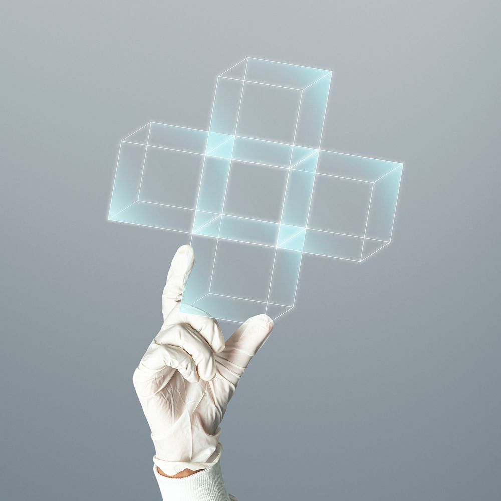 First aid sign hologram medical technology
