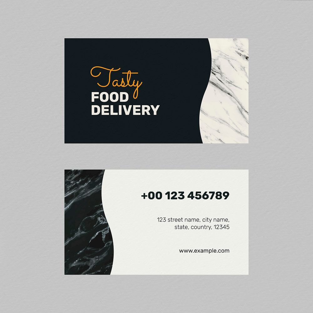 Restaurant business card template vector in front and rear view
