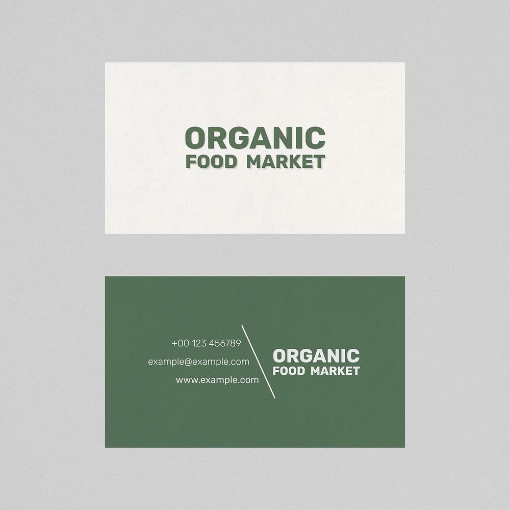 Market business card template vector in front and rear view