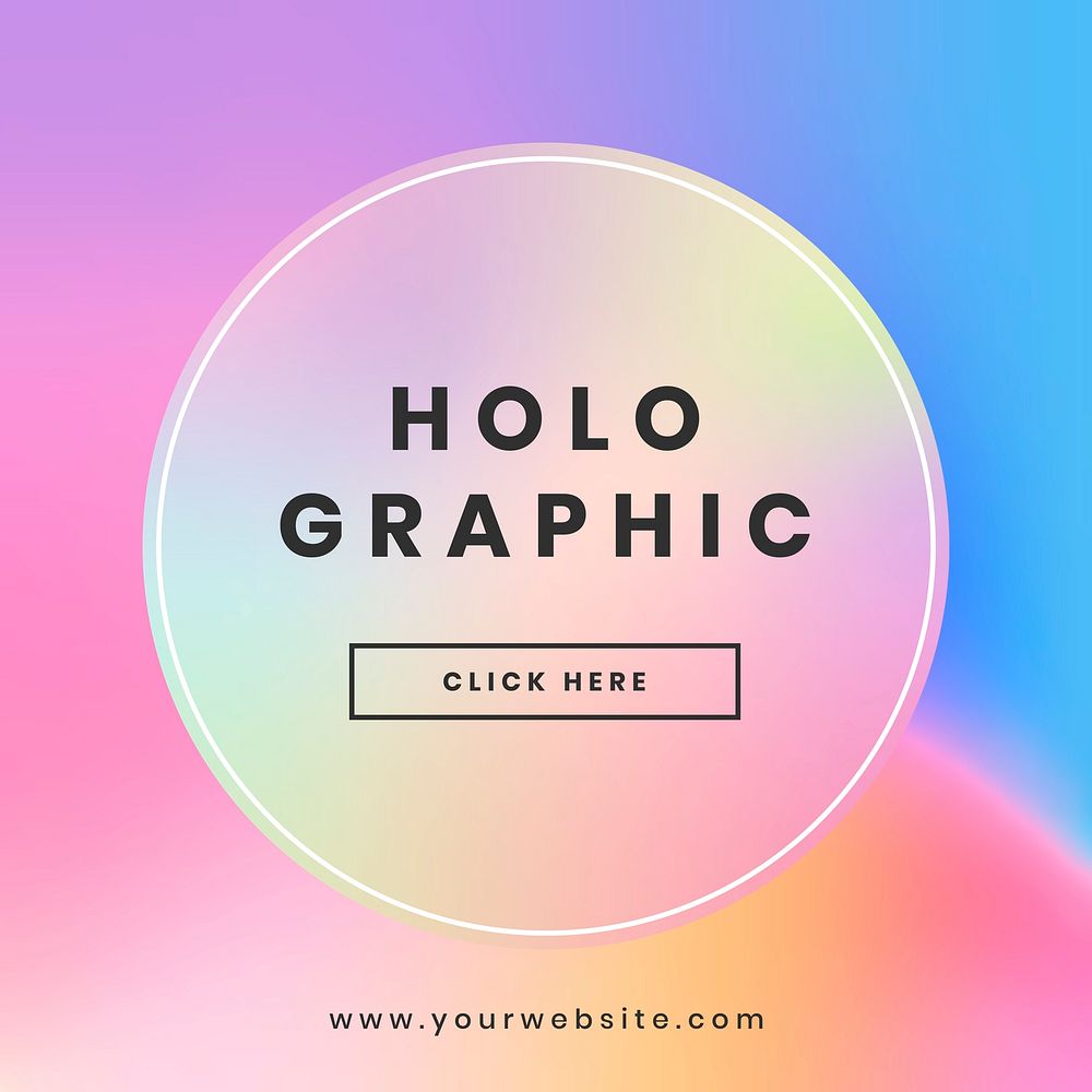 Holographic website banner design vector
