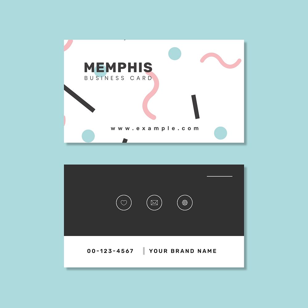 Memphis name card design vector