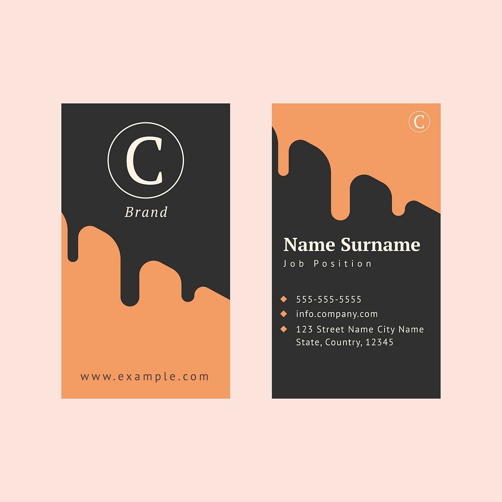 Modern business card template vector simple style set