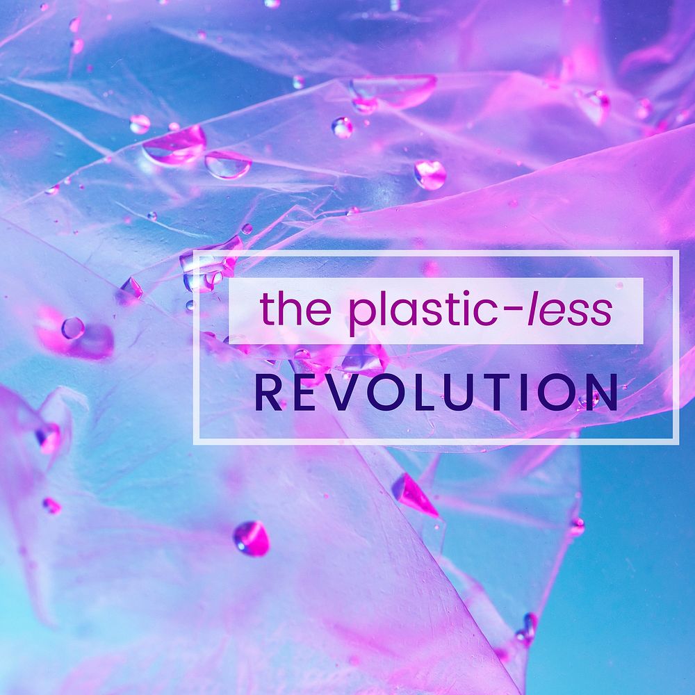 The plastic-less revolution social media template vector