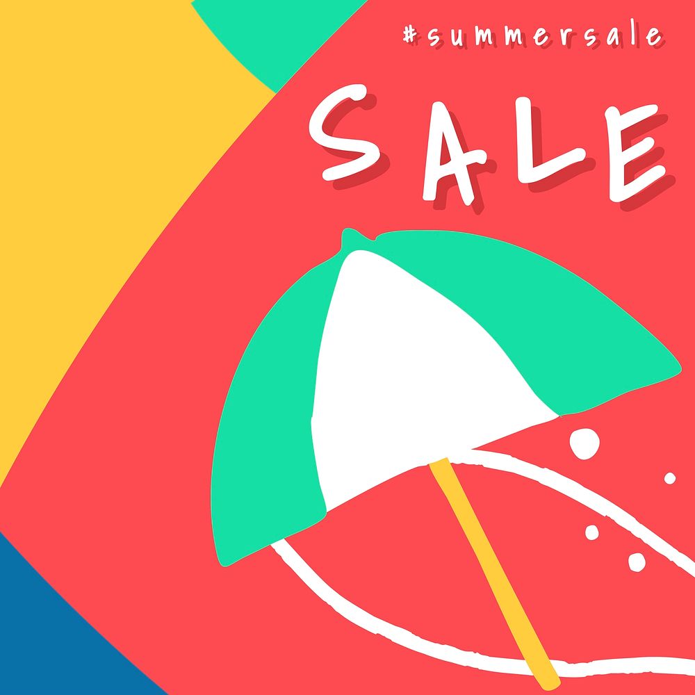 Tropical summer sale template vector 