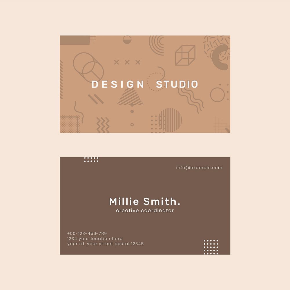 Business card template vector neo memphis style set