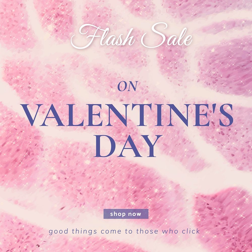 Valentine&rsquo;s flash sale template vector editable social media post