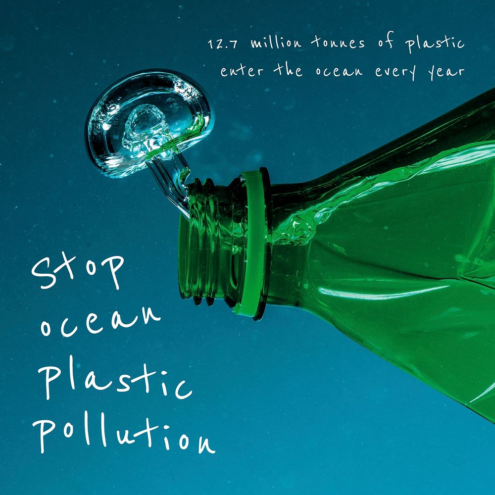 Stop ocean plastic pollution social media post