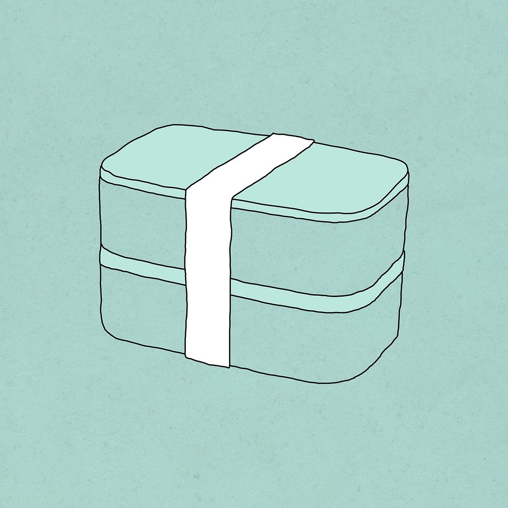 Lunch box doodle illustration zero waste lifestyle