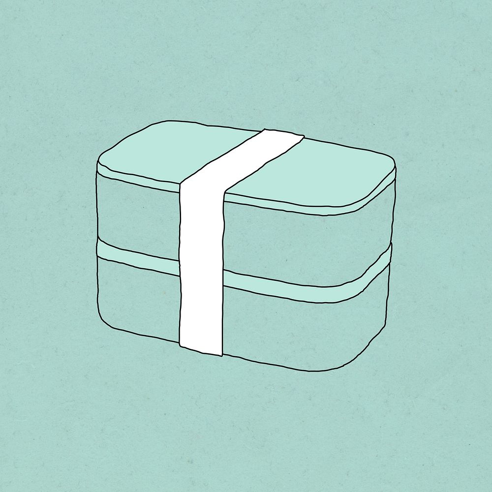 Lunch box vector doodle illustration zero waste lifestyle