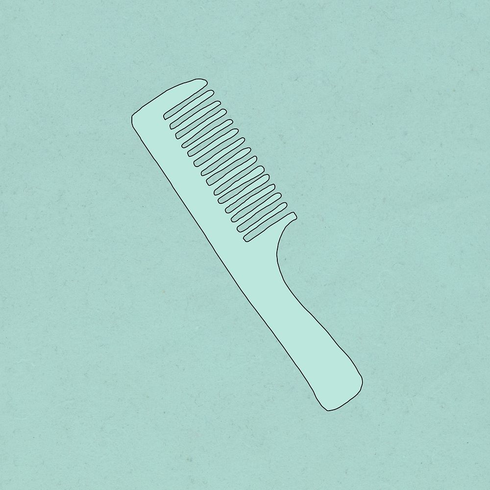 Woman hair comb vector doodle illustration