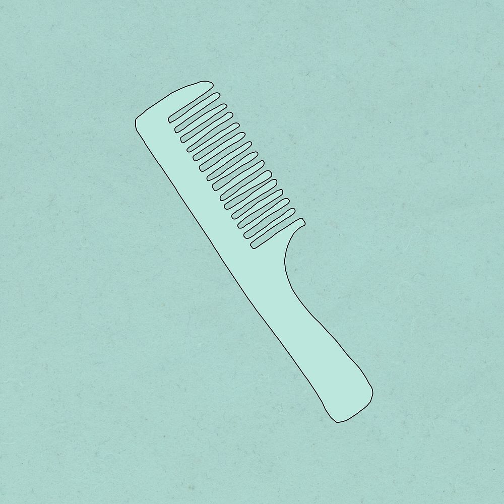 Woman hair comb psd doodle illustration