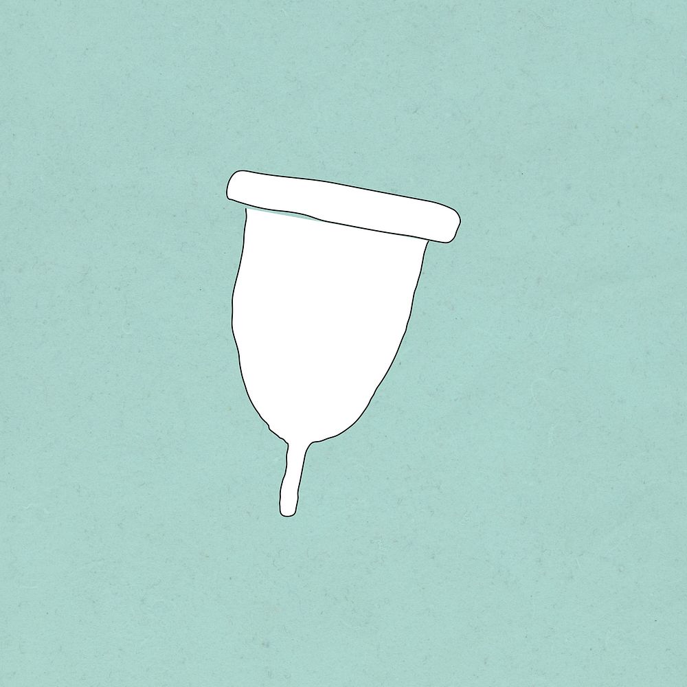 Menstrual cup doodle illustration zero waste lifestyle