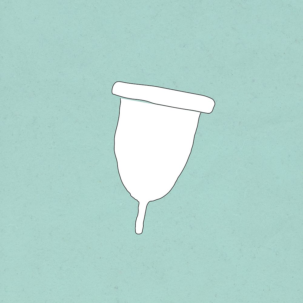 Menstrual cup vector doodle illustration zero waste lifestyle