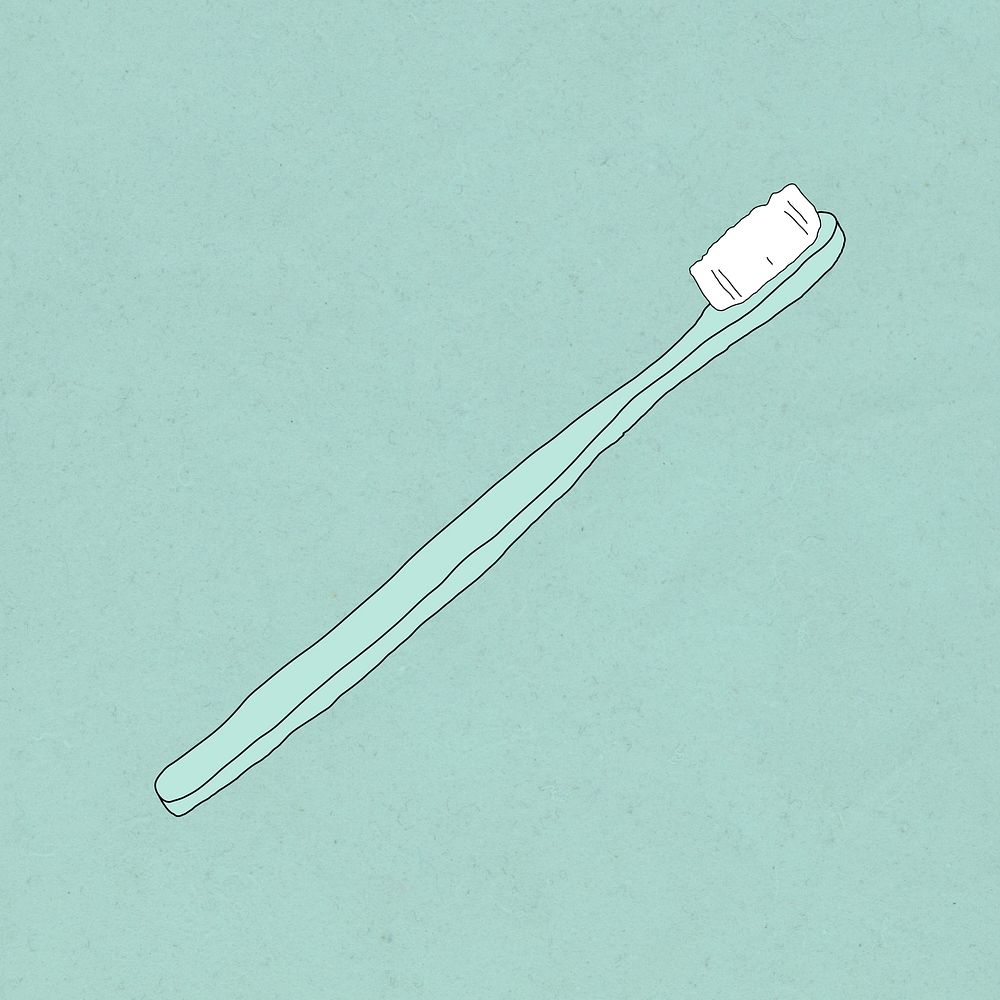 Toothbrush vector doodle illustration earth friendly living