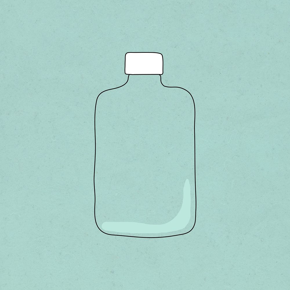 Reusable bottle doodle illustration earth friendly living
