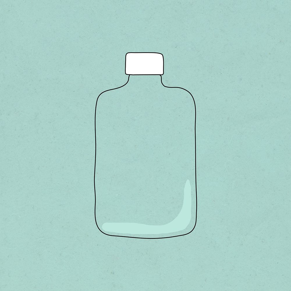 Reusable bottle vector doodle illustration earth friendly living