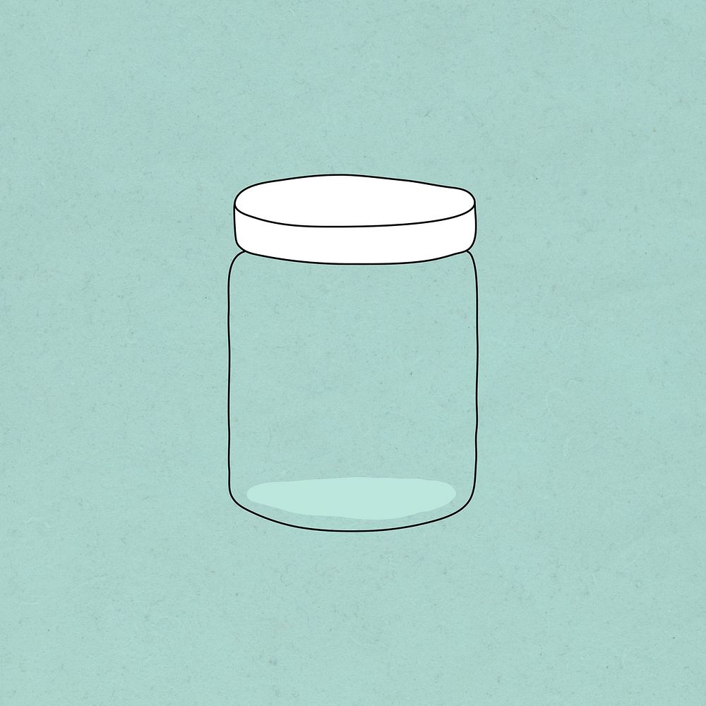 Reusable jar doodle illustration earth friendly living