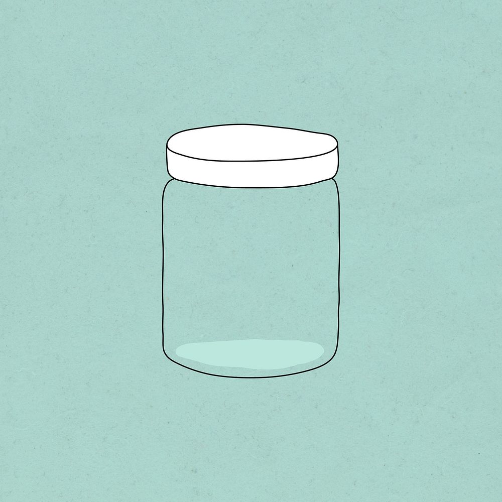 Reusable jar vector doodle illustration earth friendly living