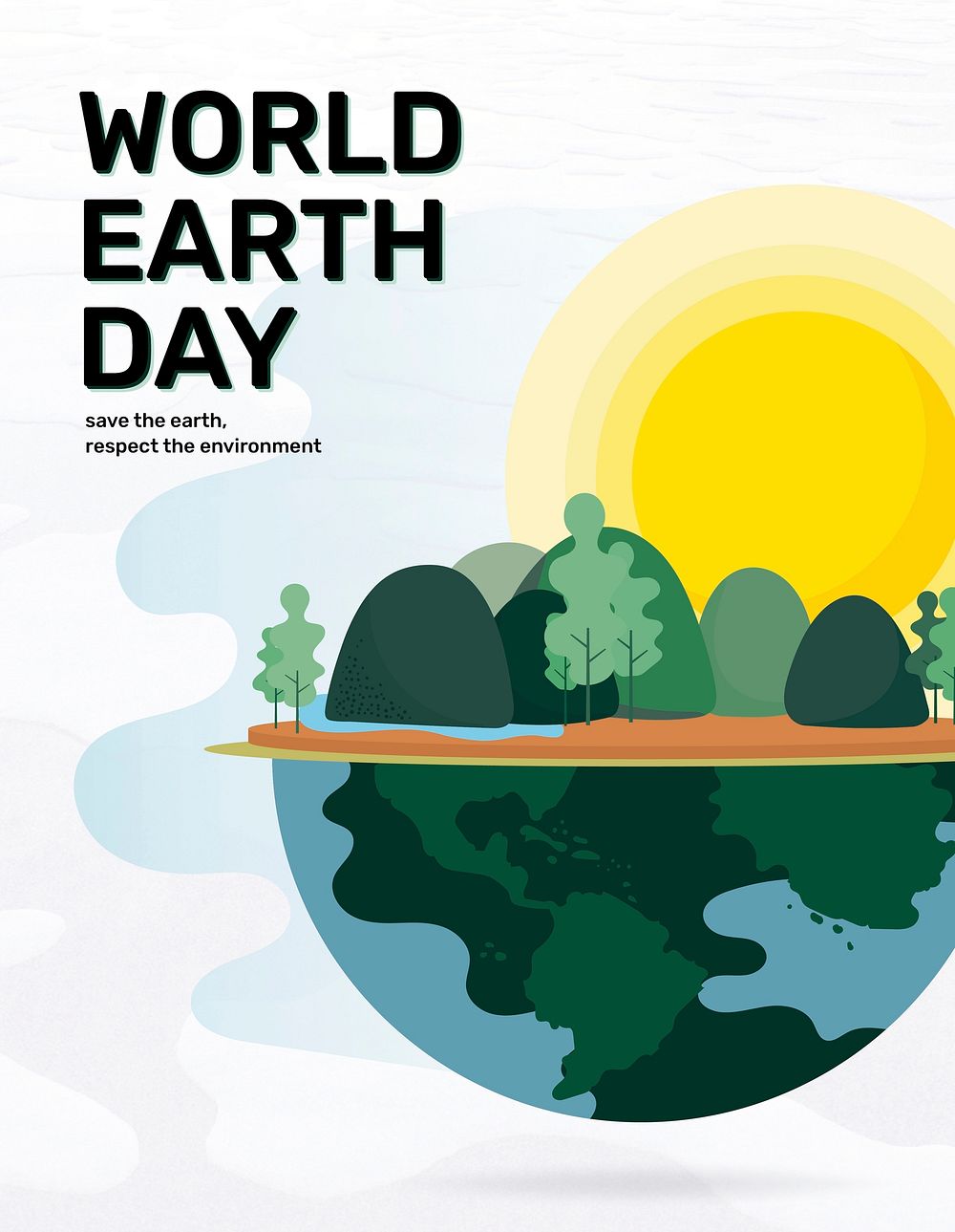 World earth day flyer vector editable template