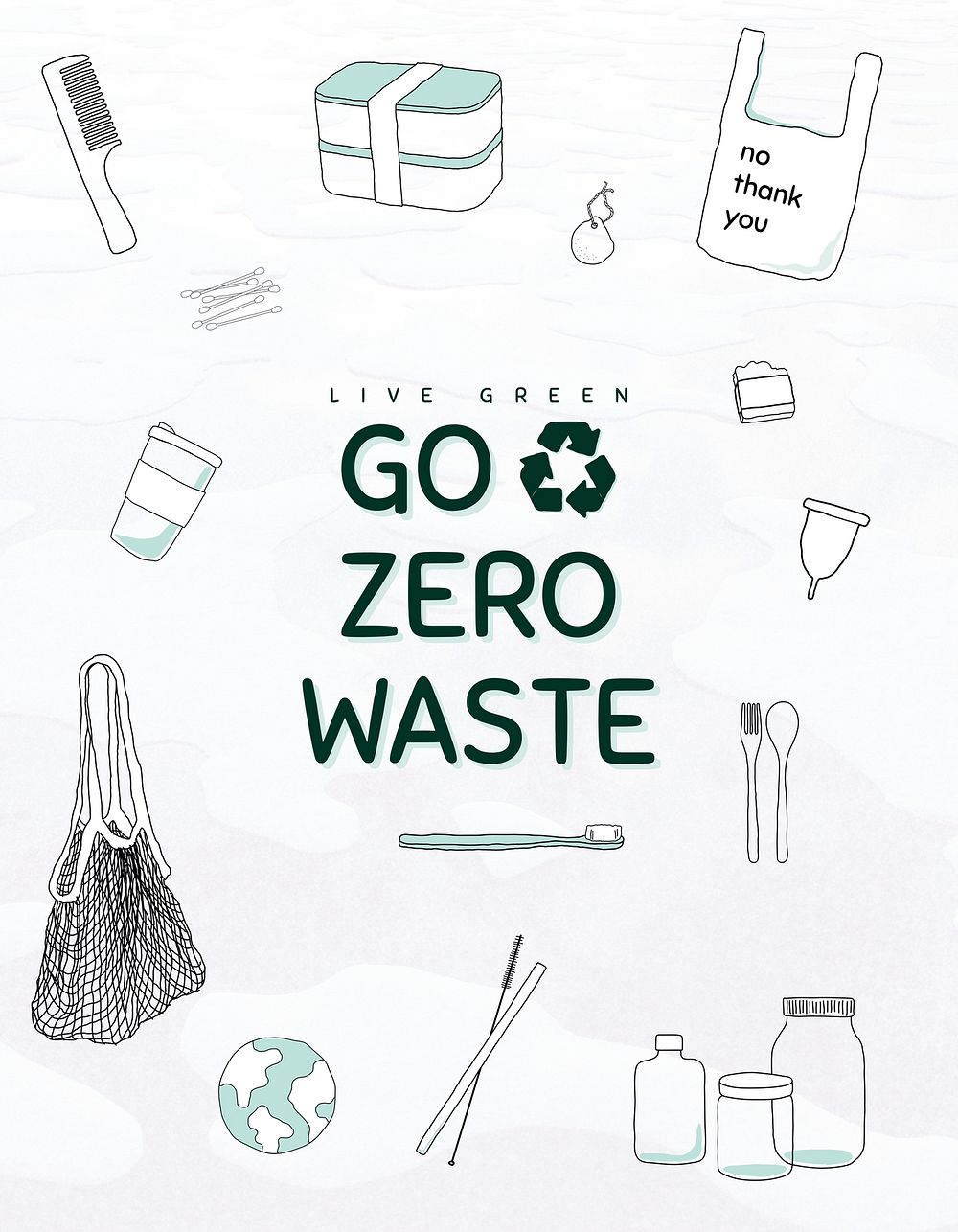 Go zero waste psd flyer editable template