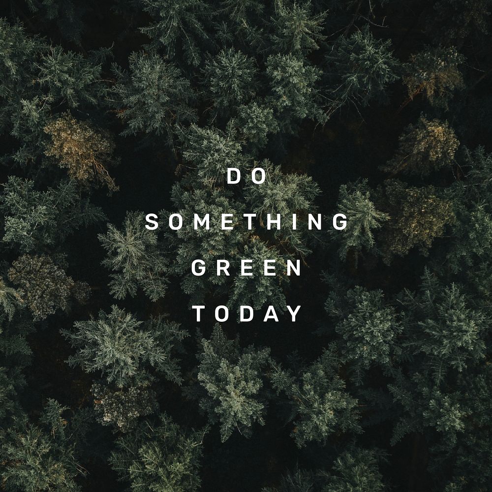 Do something green today quote social media post
