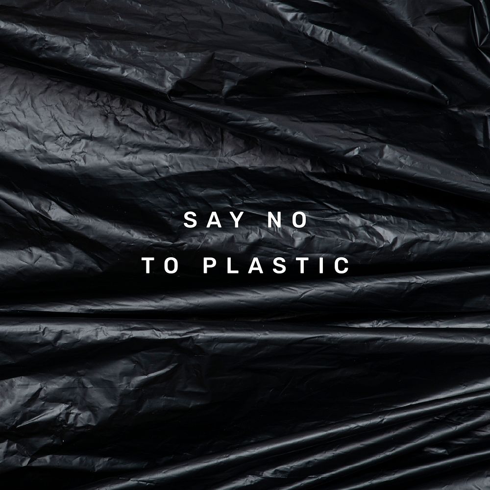 Say no to plastic quote social media post